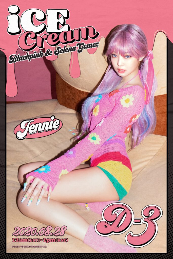 Jennie Ice Cream ผมสีชมพู