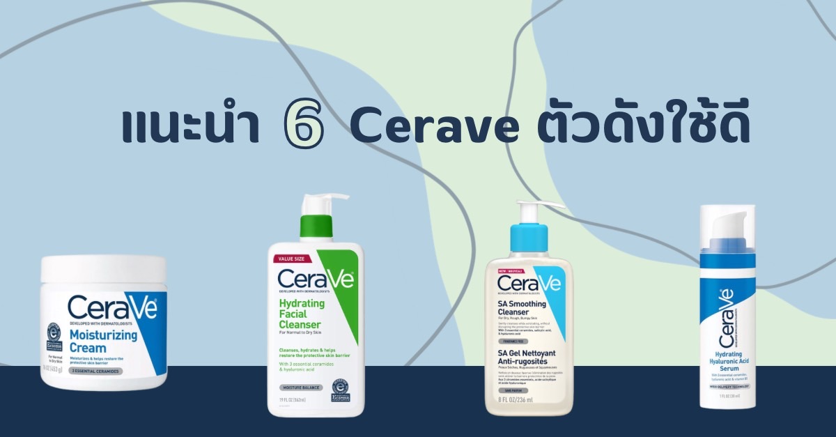 ใครกำลังอยากใช้ คิดว่าซื้อ Cerave ตัวไหนดี? วันนี้รวม 6 Cerave ตัวดังใช้ดี มาให้!